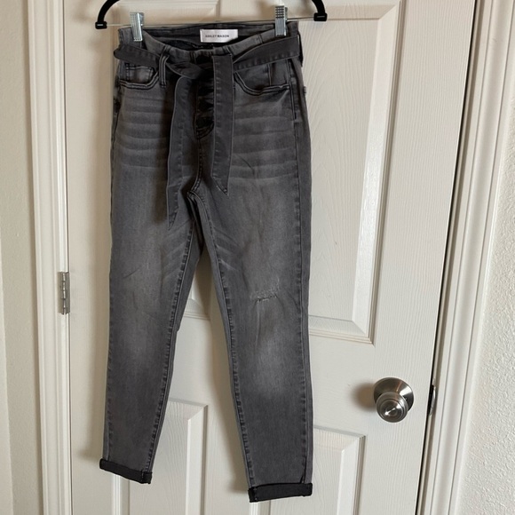 ASHLEY MASON grey front tie high rise size 5 - Picture 2 of 7